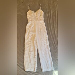 BHLDN Ivory Lace Jumpsuit